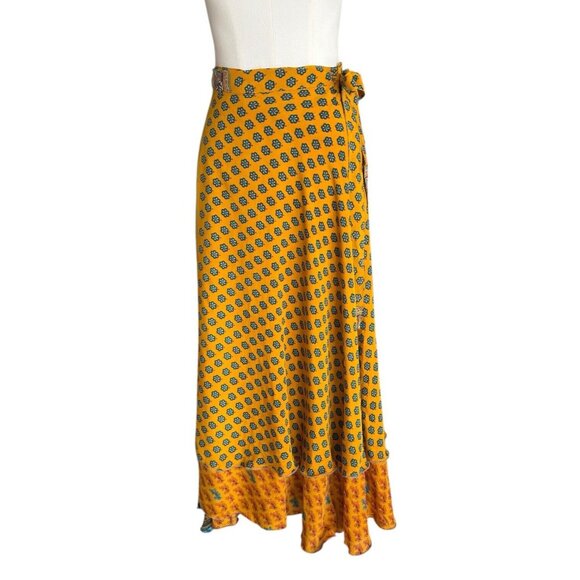 Darn Good Yarn Dresses & Skirts - NWT Darn Good Yarn Sari Silk Wrap Ankle Length Boho Maxi Skirt Fits Sizes 4-12